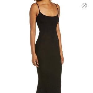 Skims, Kim K. Onyx black, NWT, Large tank dress lounge slip dress, ribbed dress